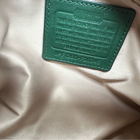 Coach Ashley Croc Embossed Leather Carry-All Hand bag hunter green - Picture 11 of 16